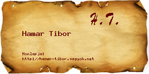 Hamar Tibor névjegykártya